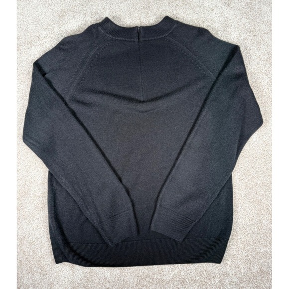 Vintage Crystal Kobe Black back Zip Sweater Knit Top Women's Size Large - Picture 6 of 6